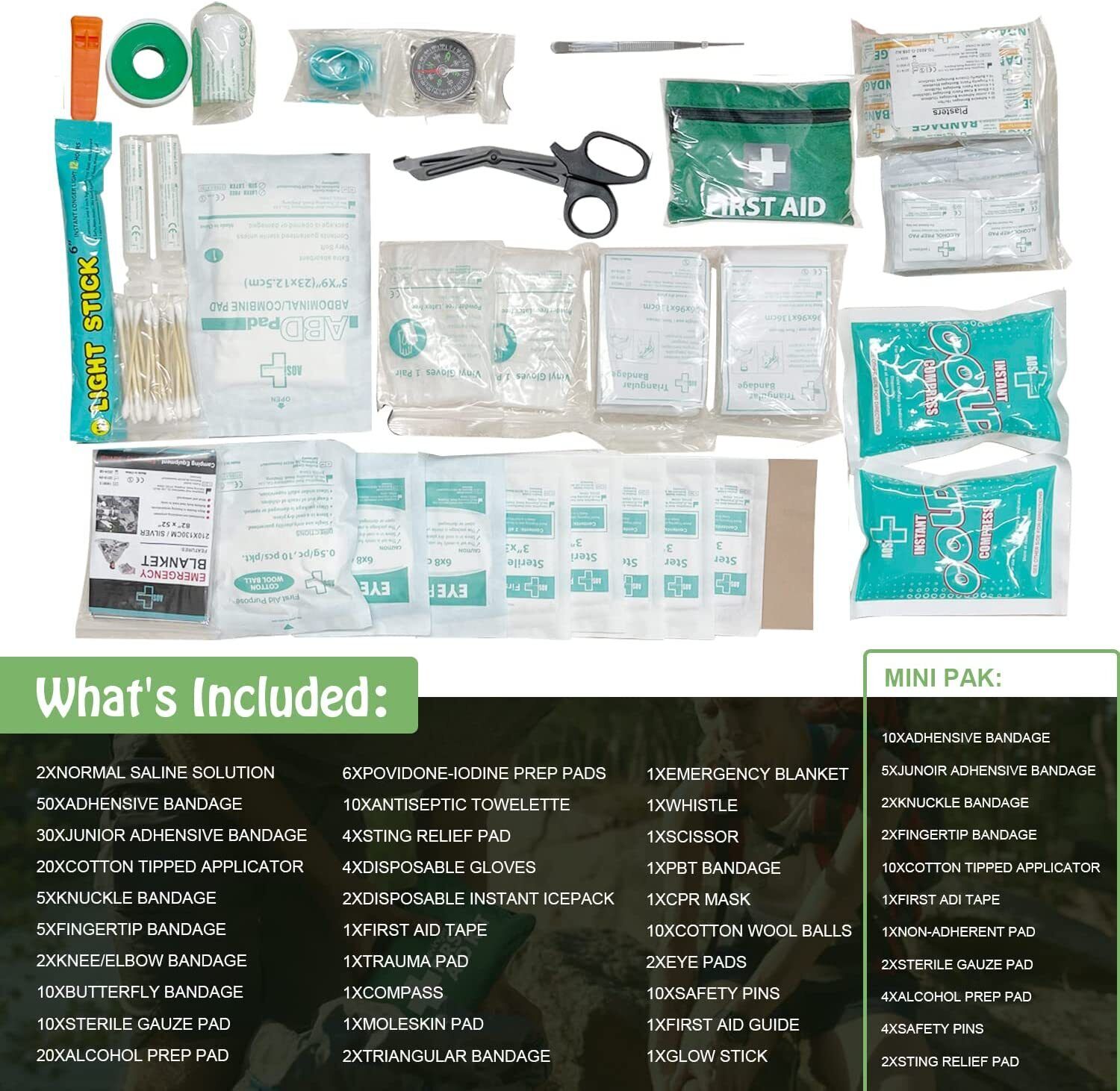 258pcs PREMIUM FIRST AID KIT Medical Travel Set Emergency Family Safety Office Price