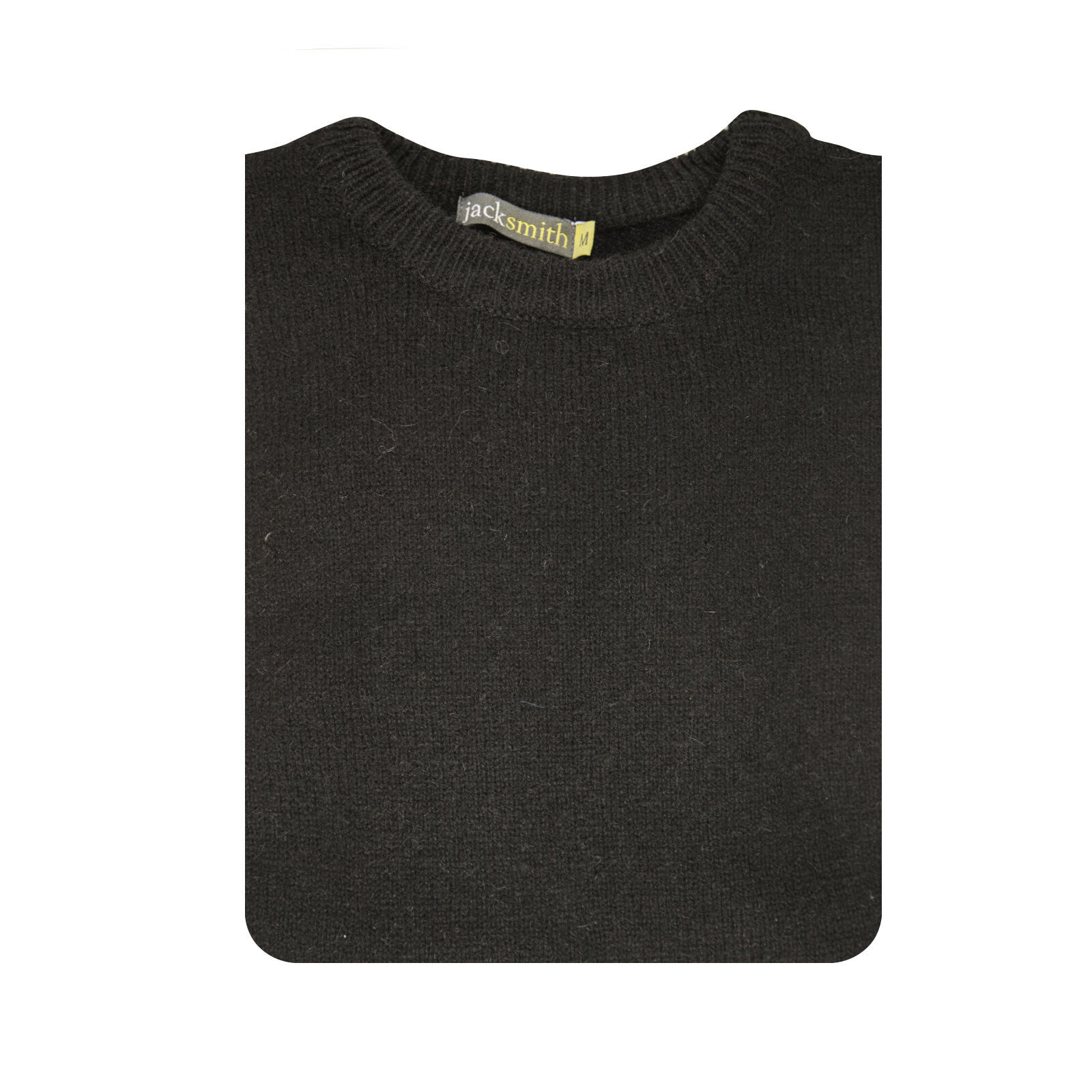 100% SHETLAND WOOL CREW Round Neck Knit JUMPER Pullover Mens Sweater Knitted - Plain Black - 6XL Price