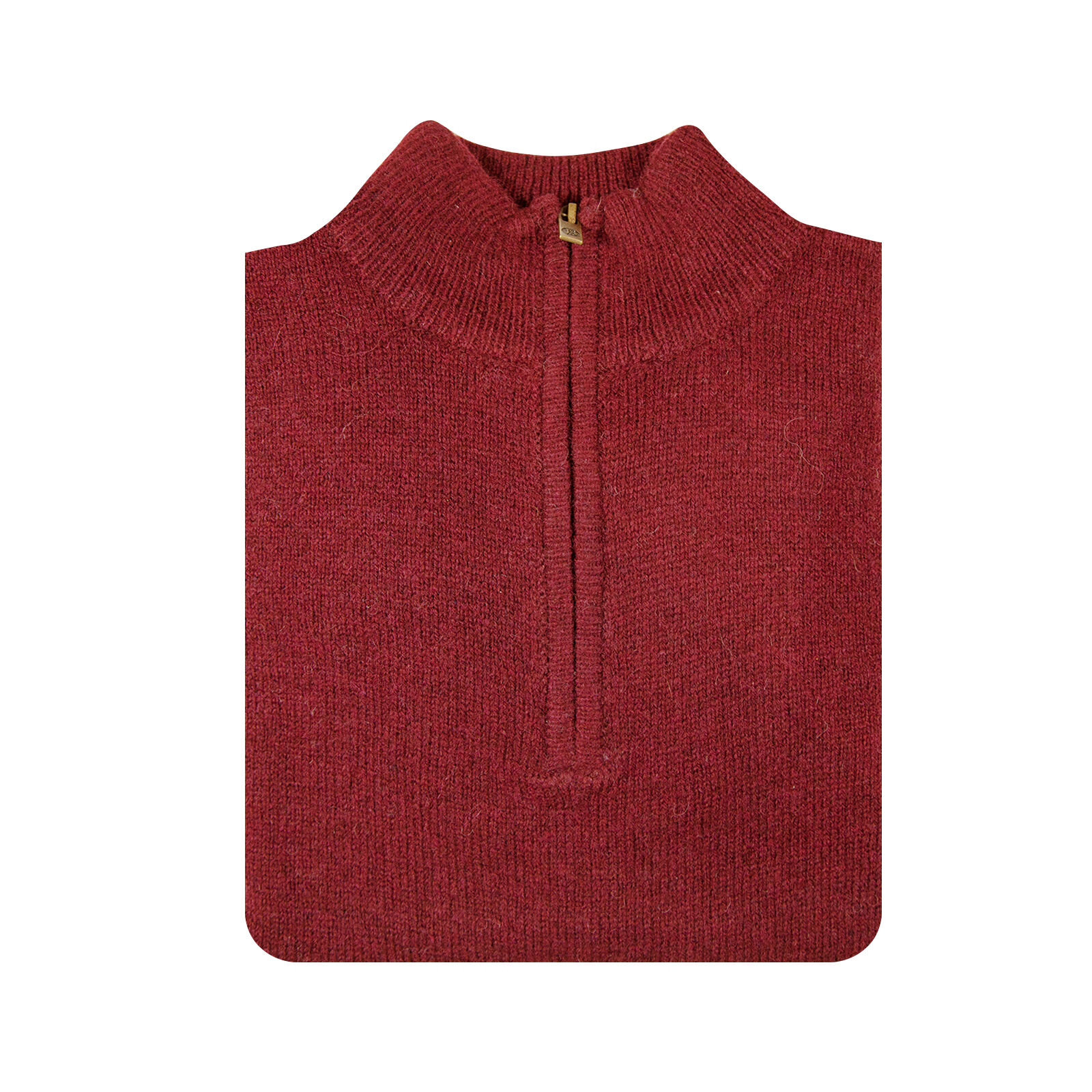 100% SHETLAND WOOL Half Zip Up Knit JUMPER Pullover Mens Sweater Knitted - Burgundy (97) - XL Price
