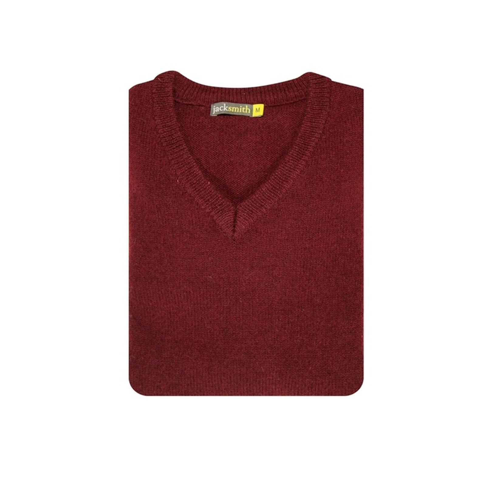 100% Shetland Wool V Neck Knit Jumper Pullover Mens Sweater Knitted - Burgundy (97) - 3XL Price