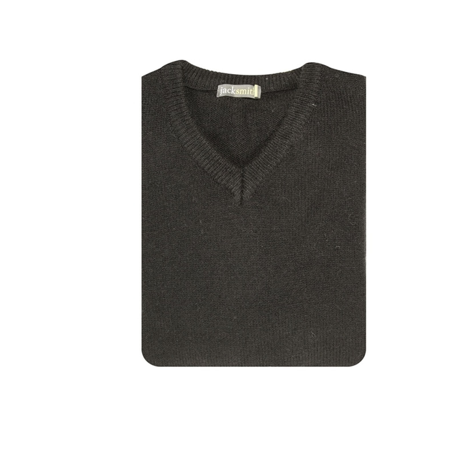 100% Shetland Wool V Neck Knit Jumper Pullover Mens Sweater Knitted - Plain Black - 3XL Price
