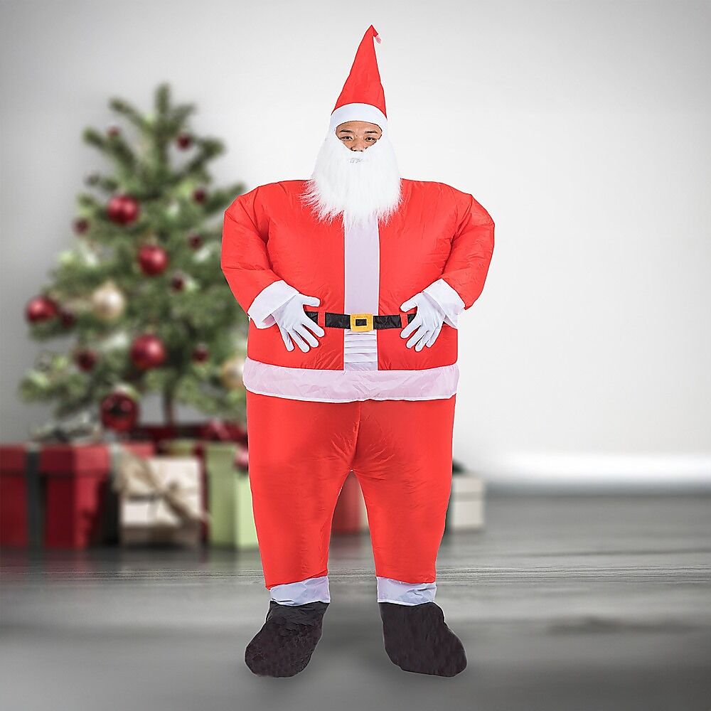 SANTA Fancy Dress Inflatable Suit -Fan Operated Costume Price