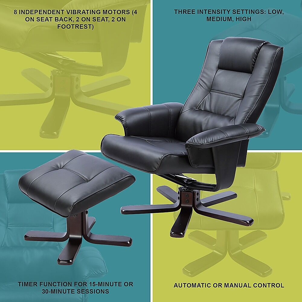 PU Leather Massage Chair Recliner Ottoman Lounge Remote Price