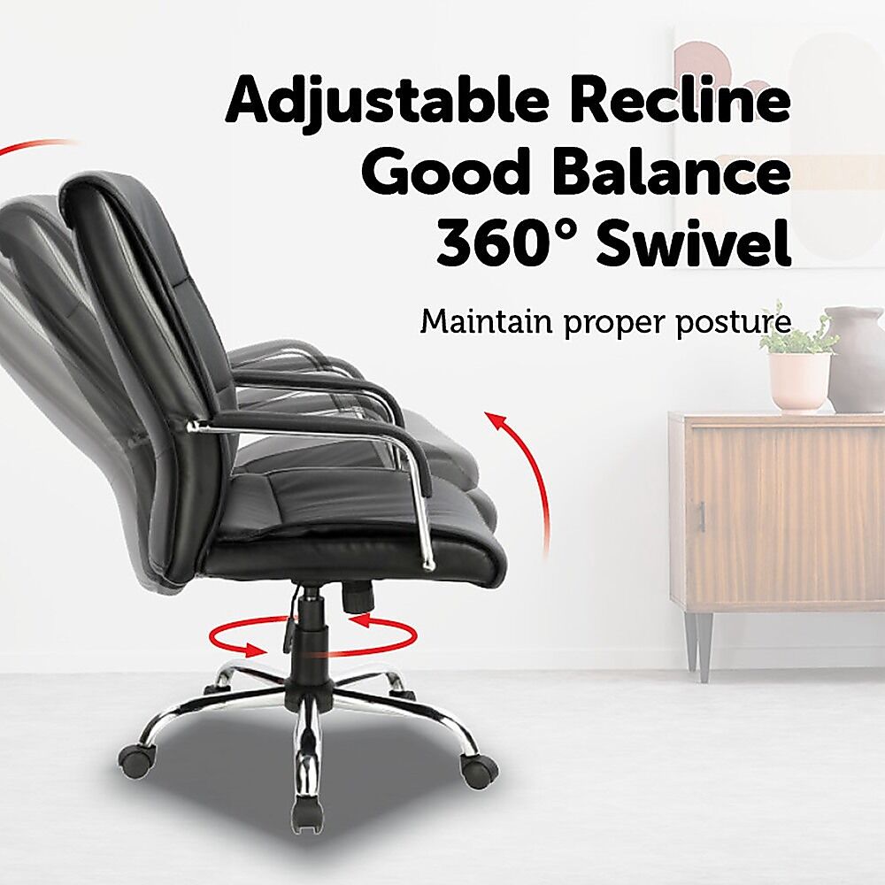 PU Leather Office Chair Executive Padded Black Price