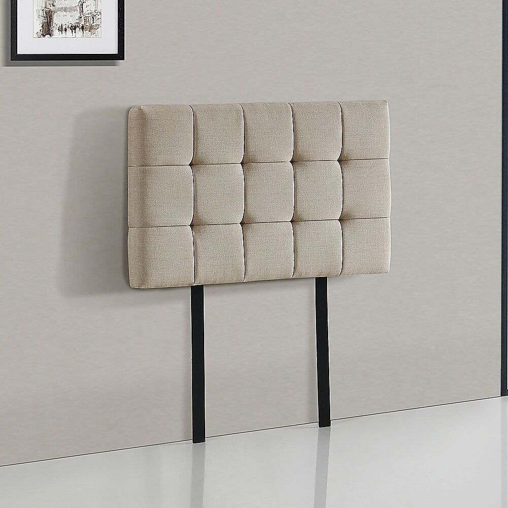 Linen Fabric Single Bed Deluxe Headboard Bedhead - Beige Price