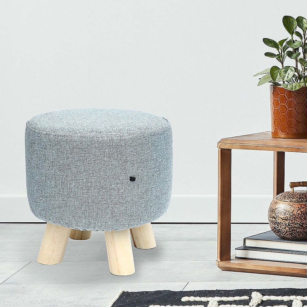 Fabric Ottoman Foot Stool Rest Pouffe Footstool Wood Storage Padded Seat Price