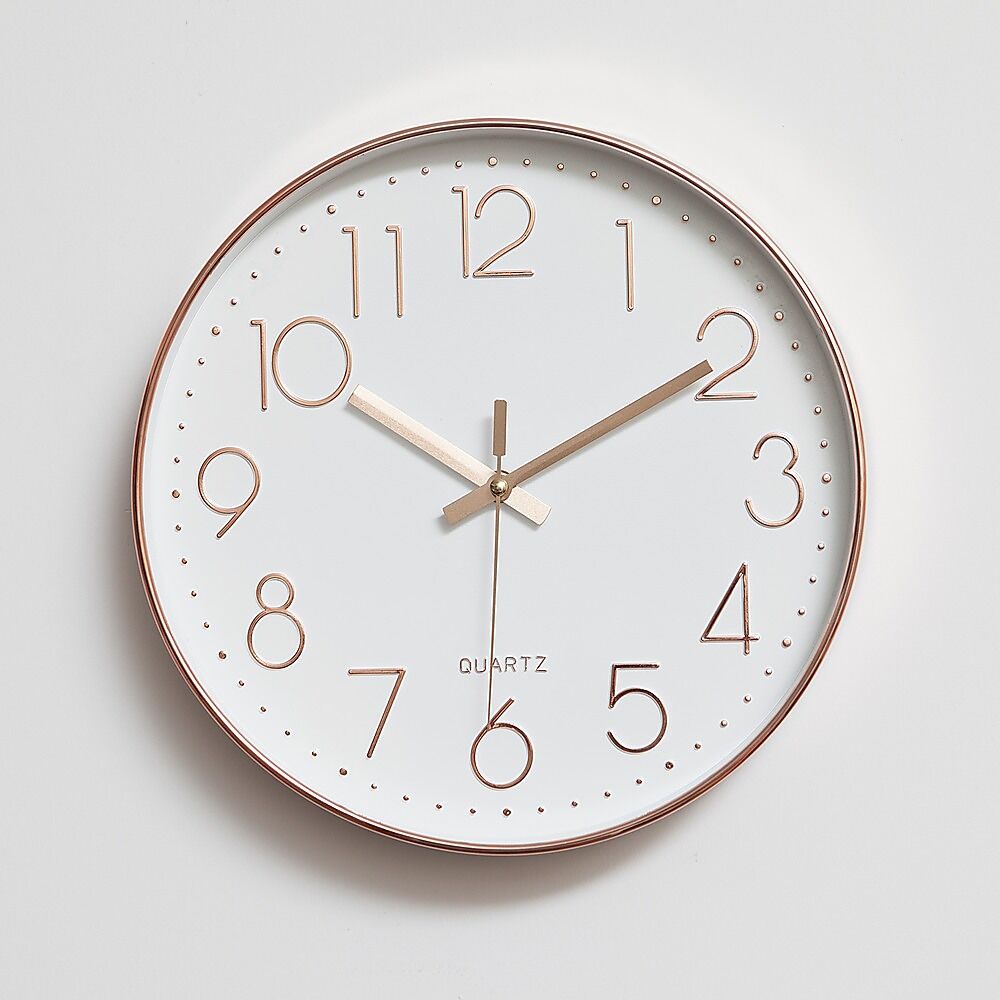 Modern Wall Clock Silent Non-Ticking Quartz Battery Operated Rose Gold Price