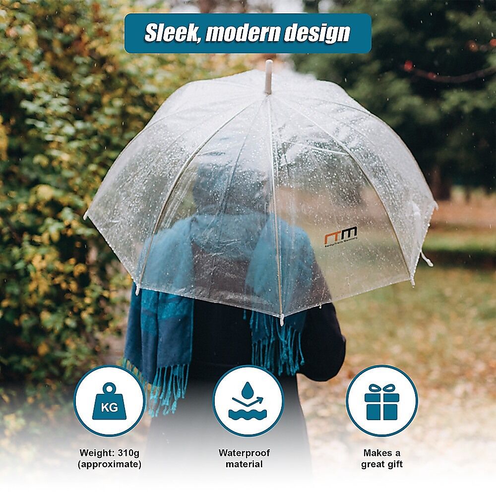 5x Clear Transparent Rain Walking Umbrella Parasol PVC Dome Wedding Party Favour Price