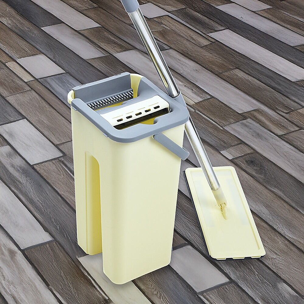 4x Microfiber Pads Flat Mop Bucket Kit 360 Rotating Self Wash Cleaning Price