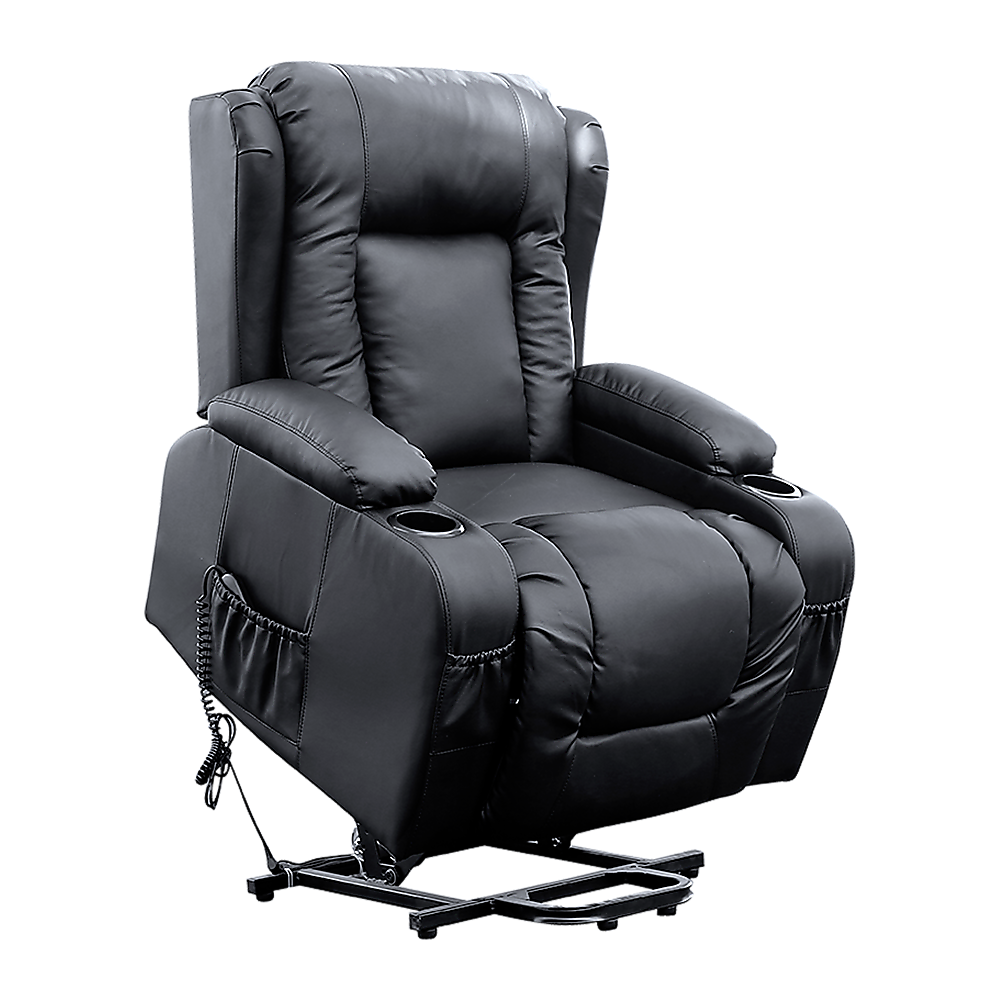 Recliner Chair Electric Massage Chair Lift Heated Leather Lounge Sofa Black Price