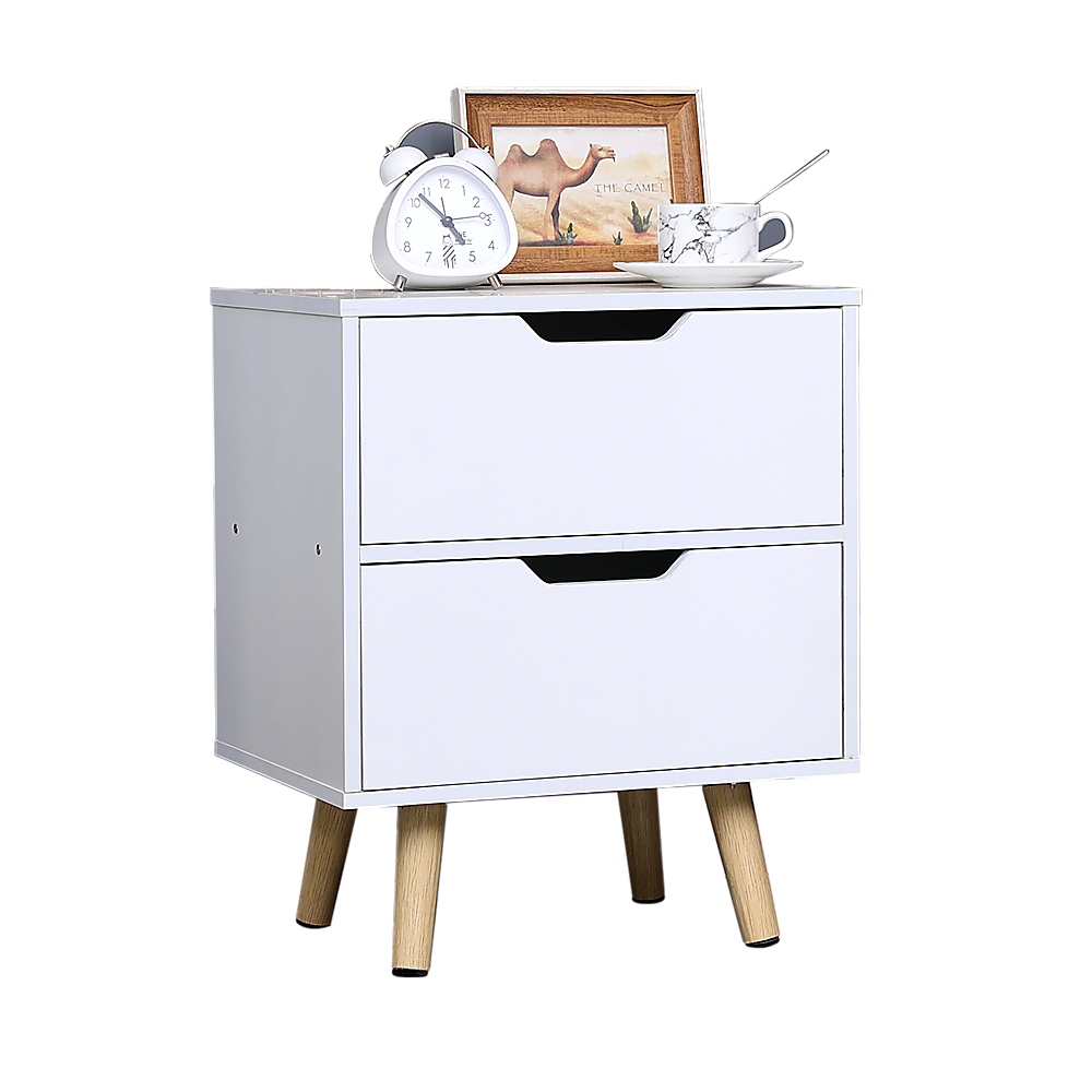 Wooden Bedside Table 2 Drawers Cabinet Storage Night Stand Price