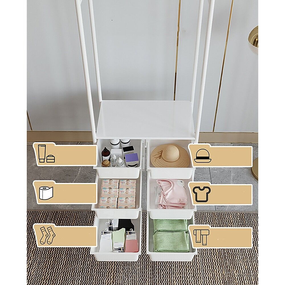 Metal Open Wardrobe Modern Storage Cabinet Tall Clothes Drawers Hanger Coat Rack Price