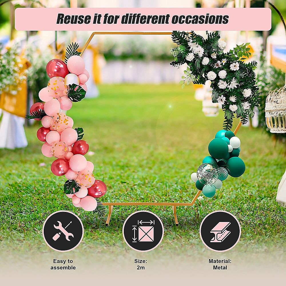 2M Wedding Hex Arch Backdrop Flower Display Stand Frame Background Price