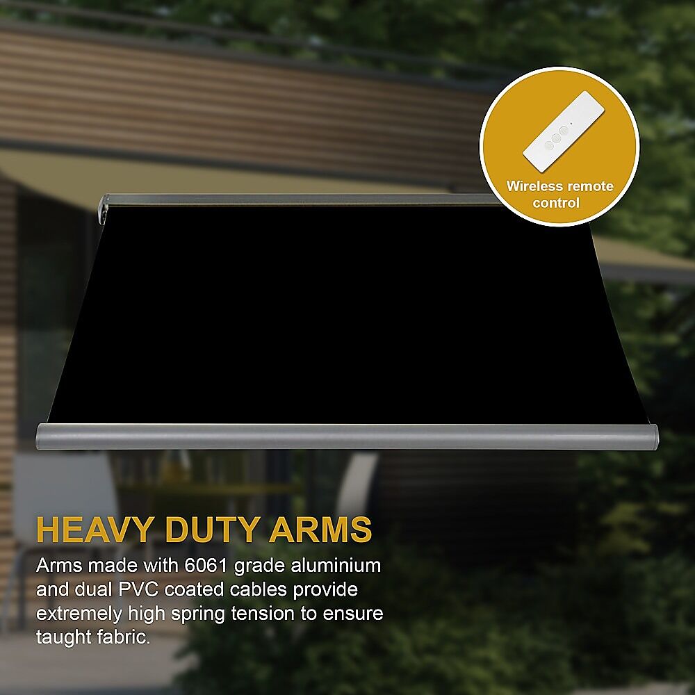 5.0m x 3.0m Retractable Folding Arm Awning Heavy Duty Full Cassette Motorised Price
