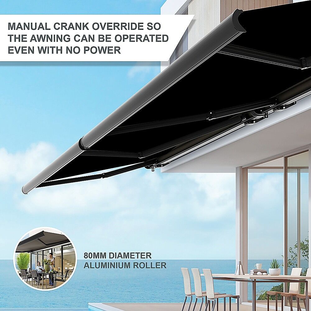 5.5m x 3.0m Retractable Folding Arm Awning Heavy Duty Full Cassette Motorised Price