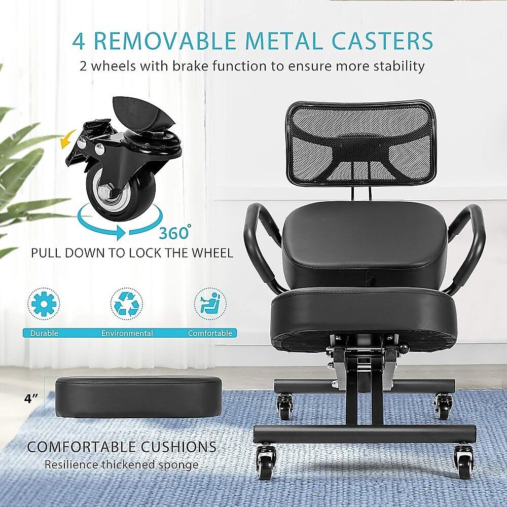 Ergonomic Kneeling Posture Chair with Backrest Adjustable Height and Casters Price