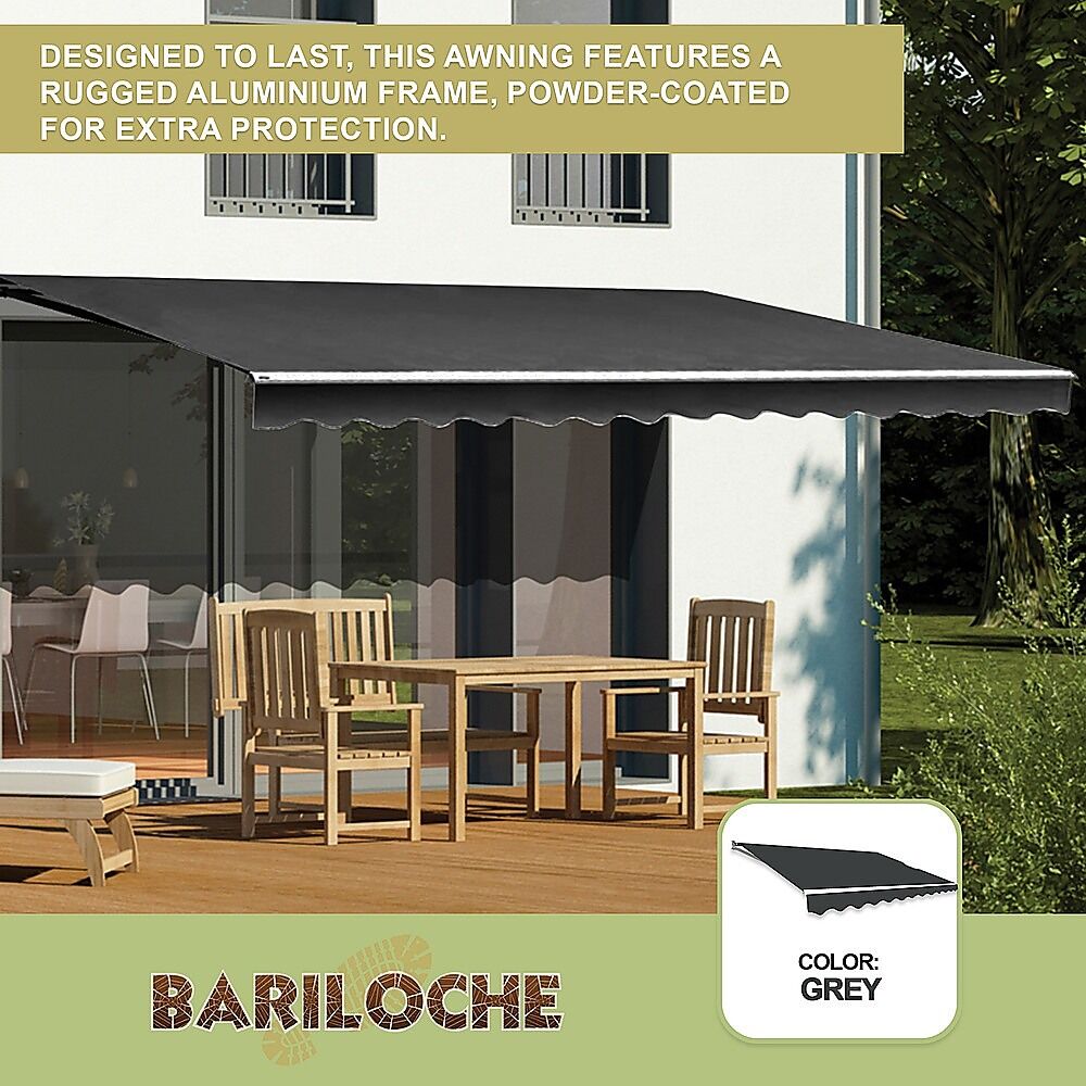 Motorised Outdoor Folding Arm Awning Retractable Sunshade Canopy Grey 3.0m x 2.5m Price