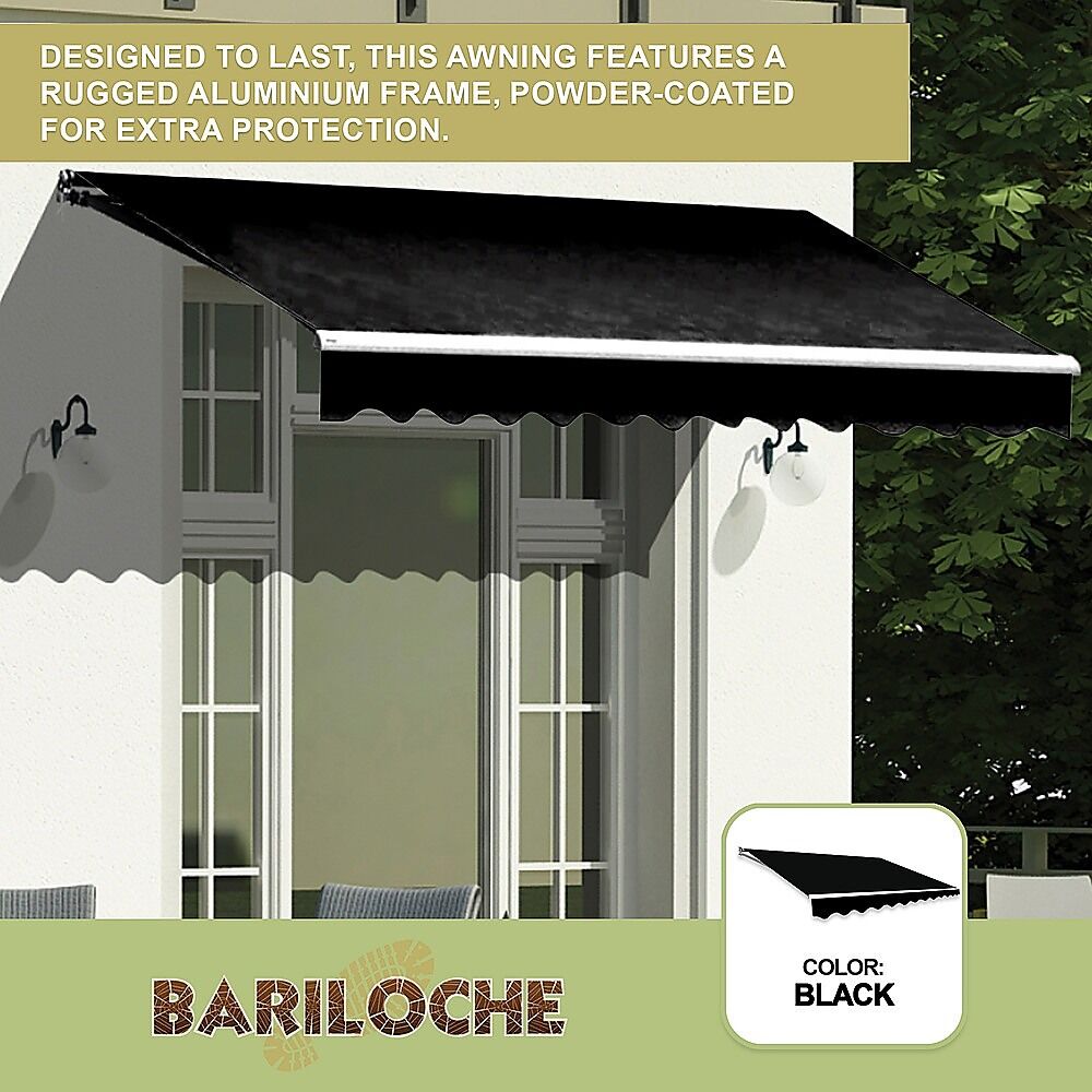 Motorised Outdoor Folding Arm Awning Retractable Sunshade Canopy Black 4.0m x 2.5m Price