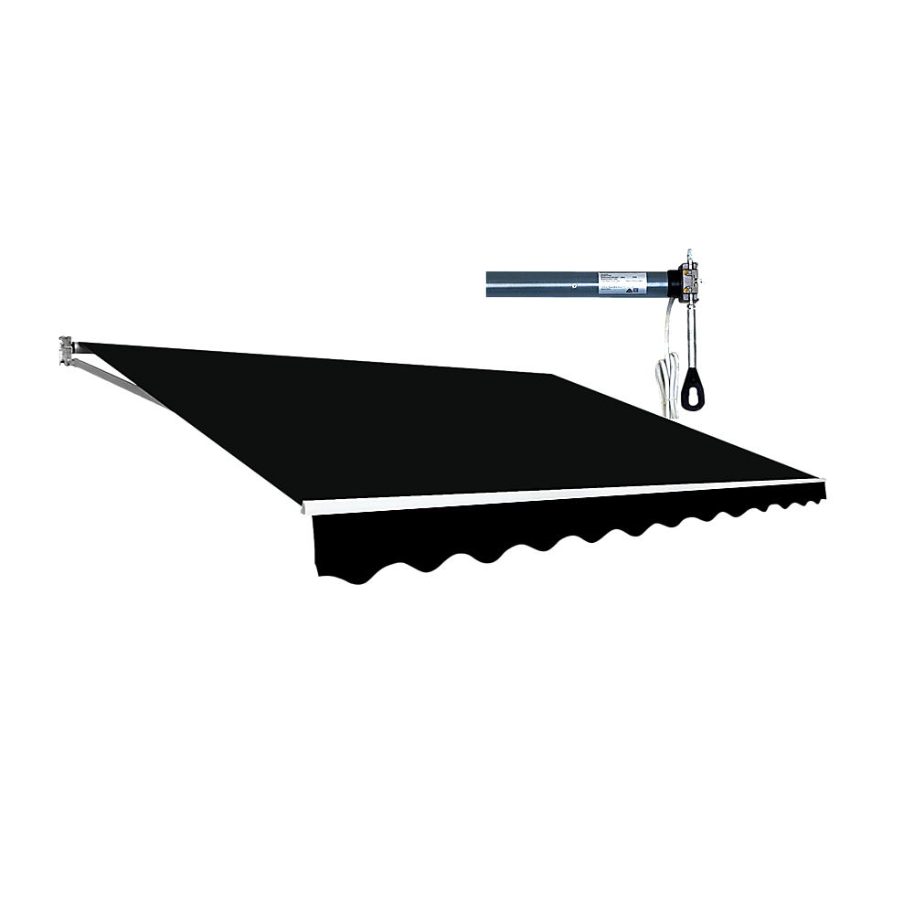 Motorised Outdoor Folding Arm Awning Retractable Sunshade Canopy Black 5.0m x 3.0m Price