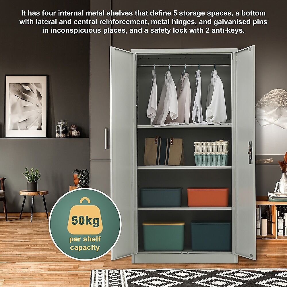 Two-Door Metal Cabinet Shelf Storage for Home Office Gym Price