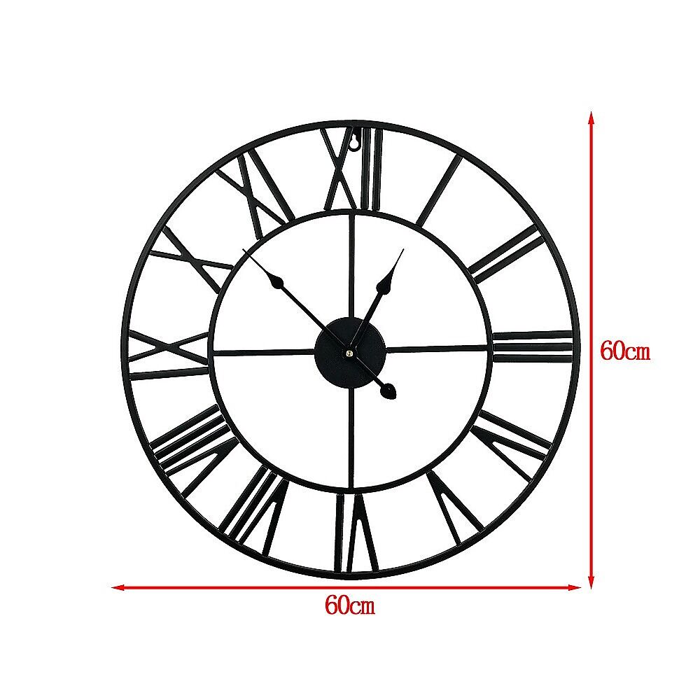 60cm Industrial Large Wall Clock, Round Metal Wall Clocks Roman Numerals Style Price