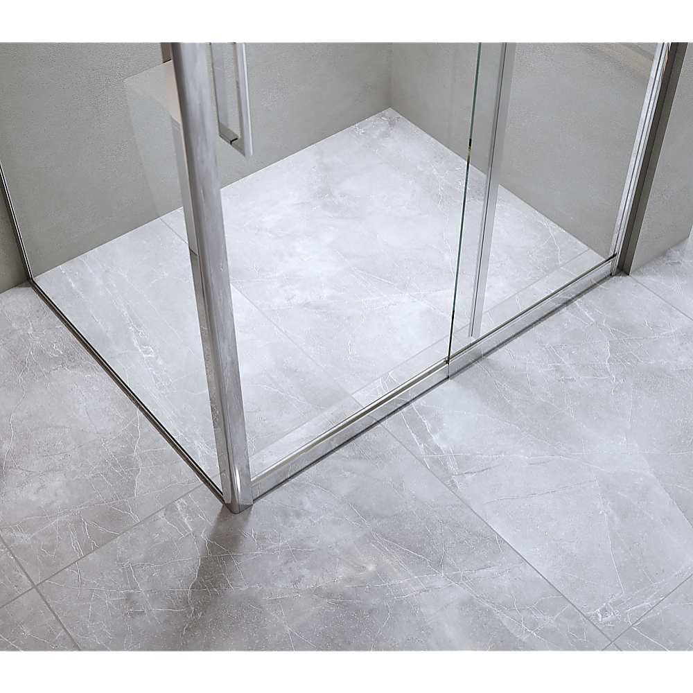 Adjustable 1500x800mm Single Door Corner Sliding Glass Shower Screen in Chrome Price