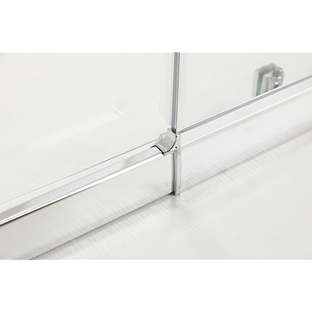Adjustable 1400x800mm Single Door Corner Sliding Glass Shower Screen in Chrome Price