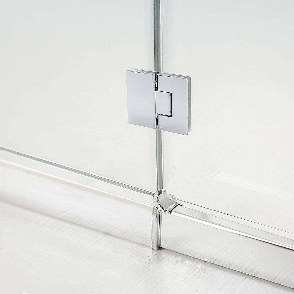 100cm Frameless Glass Bath Screen with Brass Brackets - Chrome Price