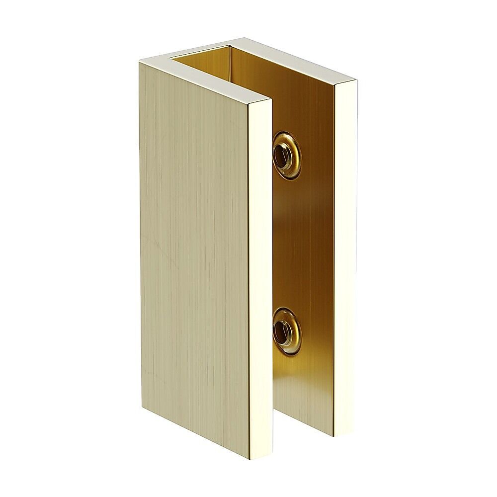 100cm Frameless Glass Bath Screen with Brass Brackets - Gold Price