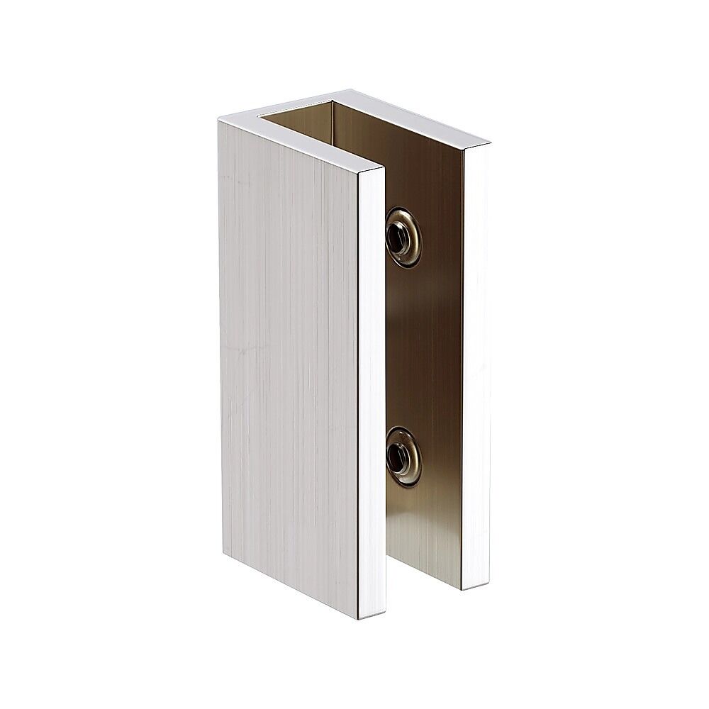 100cm Frameless Glass Bath Screen with Brass Brackets - Nickel Price