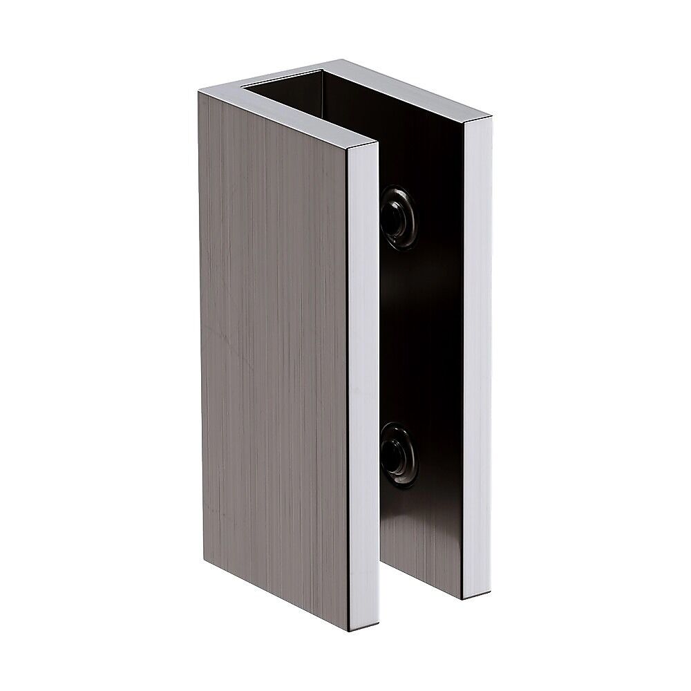 100cm Frameless Glass Bath Screen with Brass Brackets - Gunmetal Price
