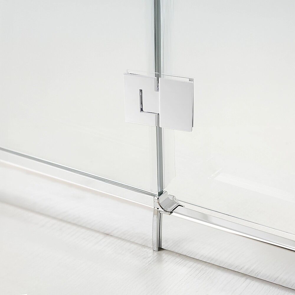 100cm Frameless Glass Bath Screen with Channel and Brass Hinges - White Price