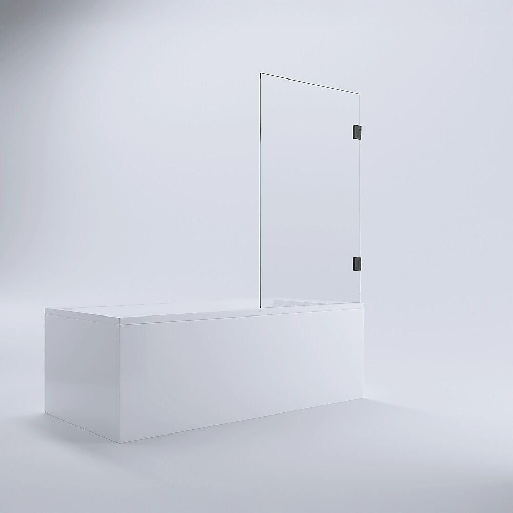 70cm Frameless Swing Bath Panel with Black Hardware Price