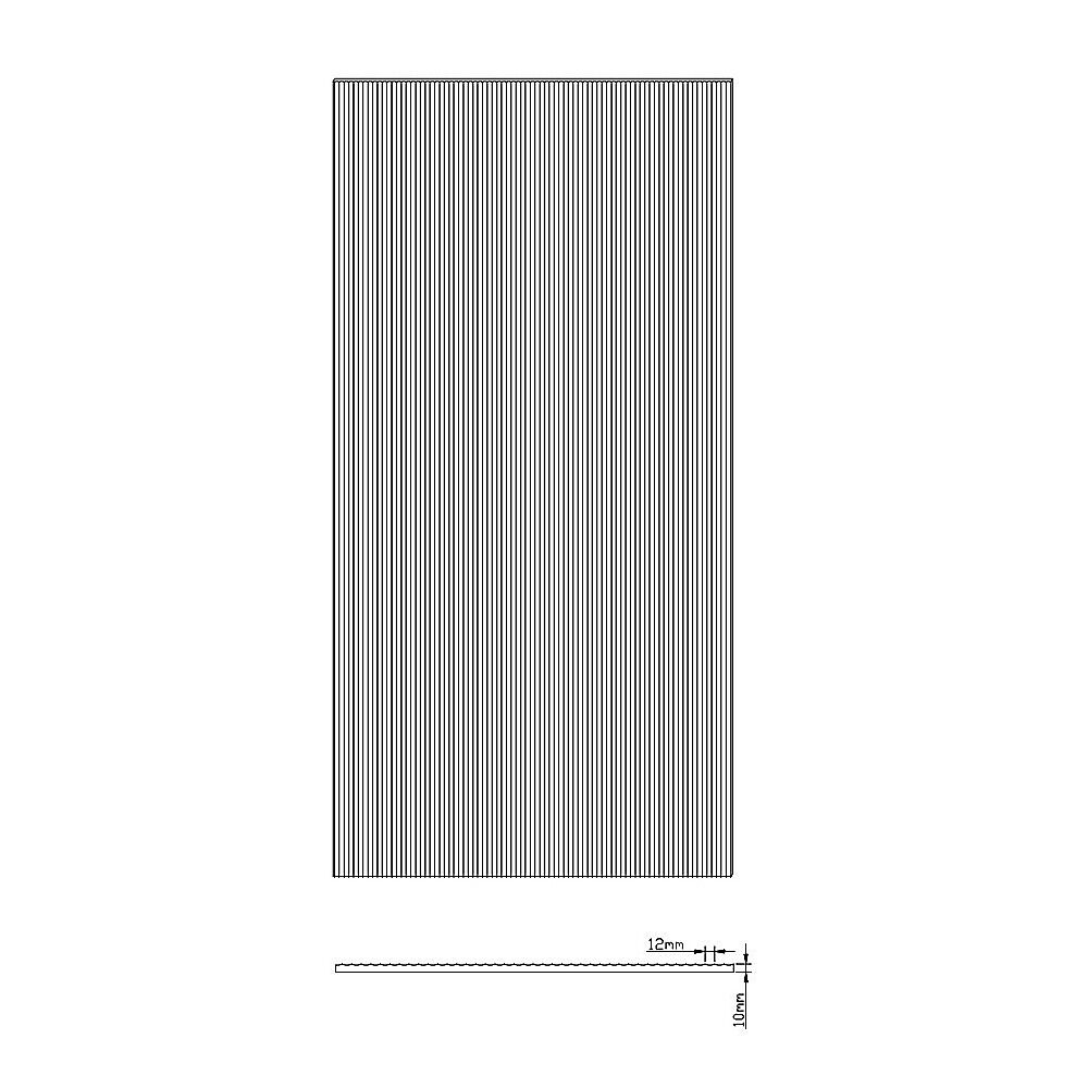 100cm Reeded Single Shower Glass Screen with White Wall & Floor Channel Price