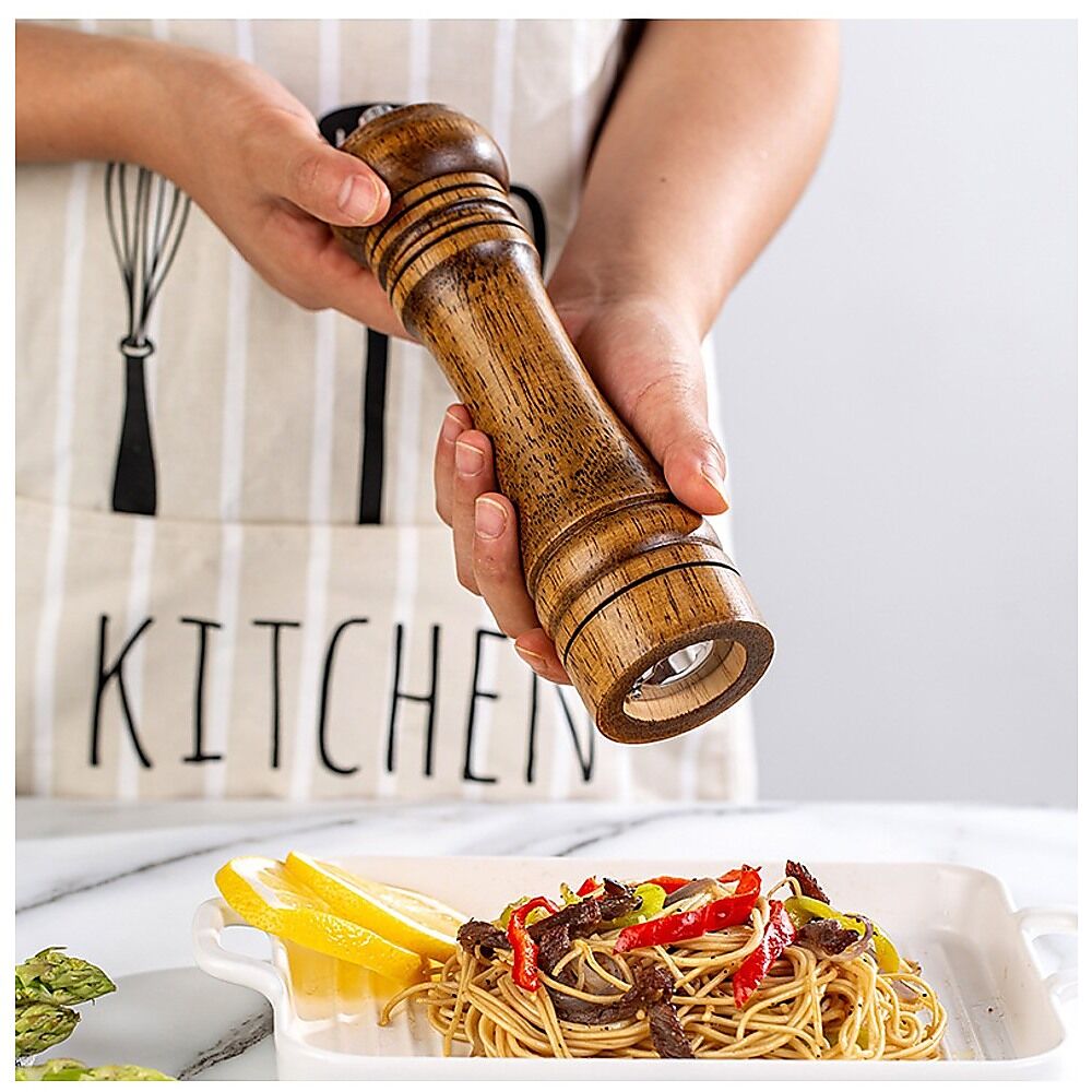 8" Wooden Salt and Pepper Grinder Adjustable Manual Wood Ceramic Core Price