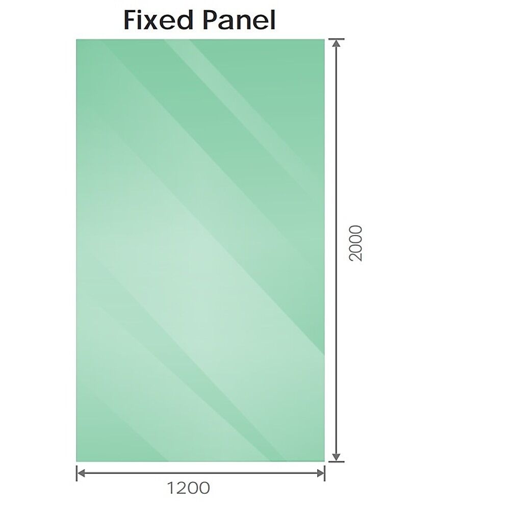100x200cm Single Shower Glass Screen with Nickel Wall & Floor Channel Price