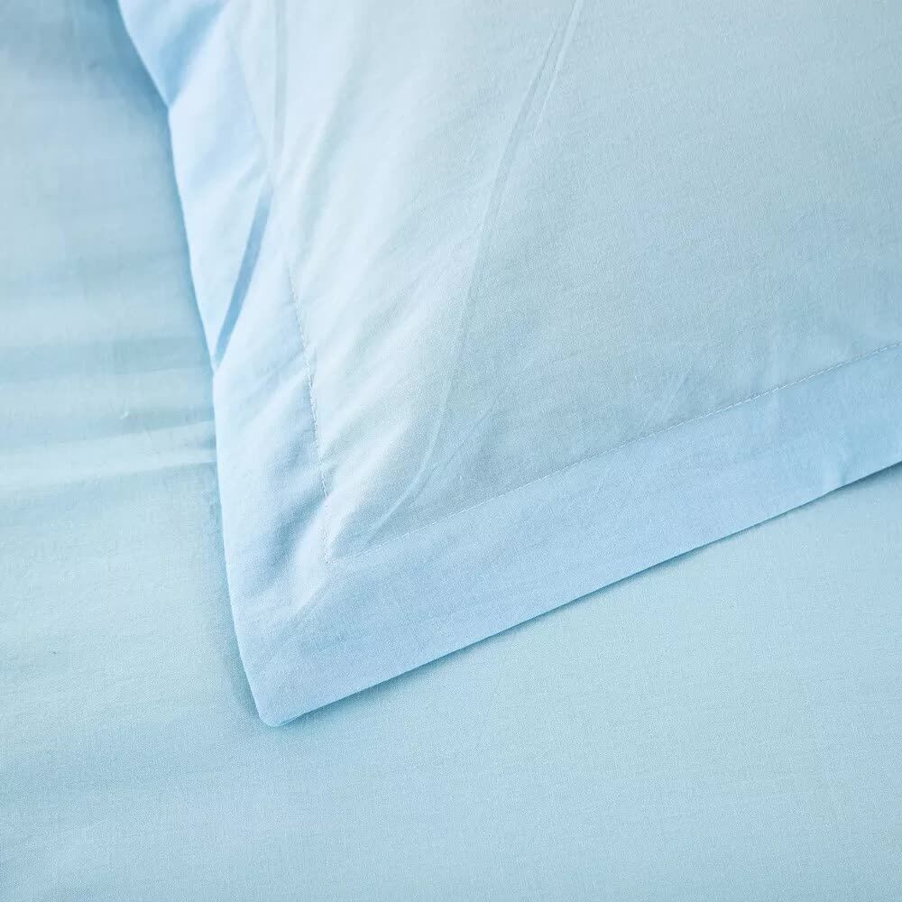100% cotton Premium Doona Duvet Quilt Cover Set with Soft Pillowcases - Aqua-Super King Price