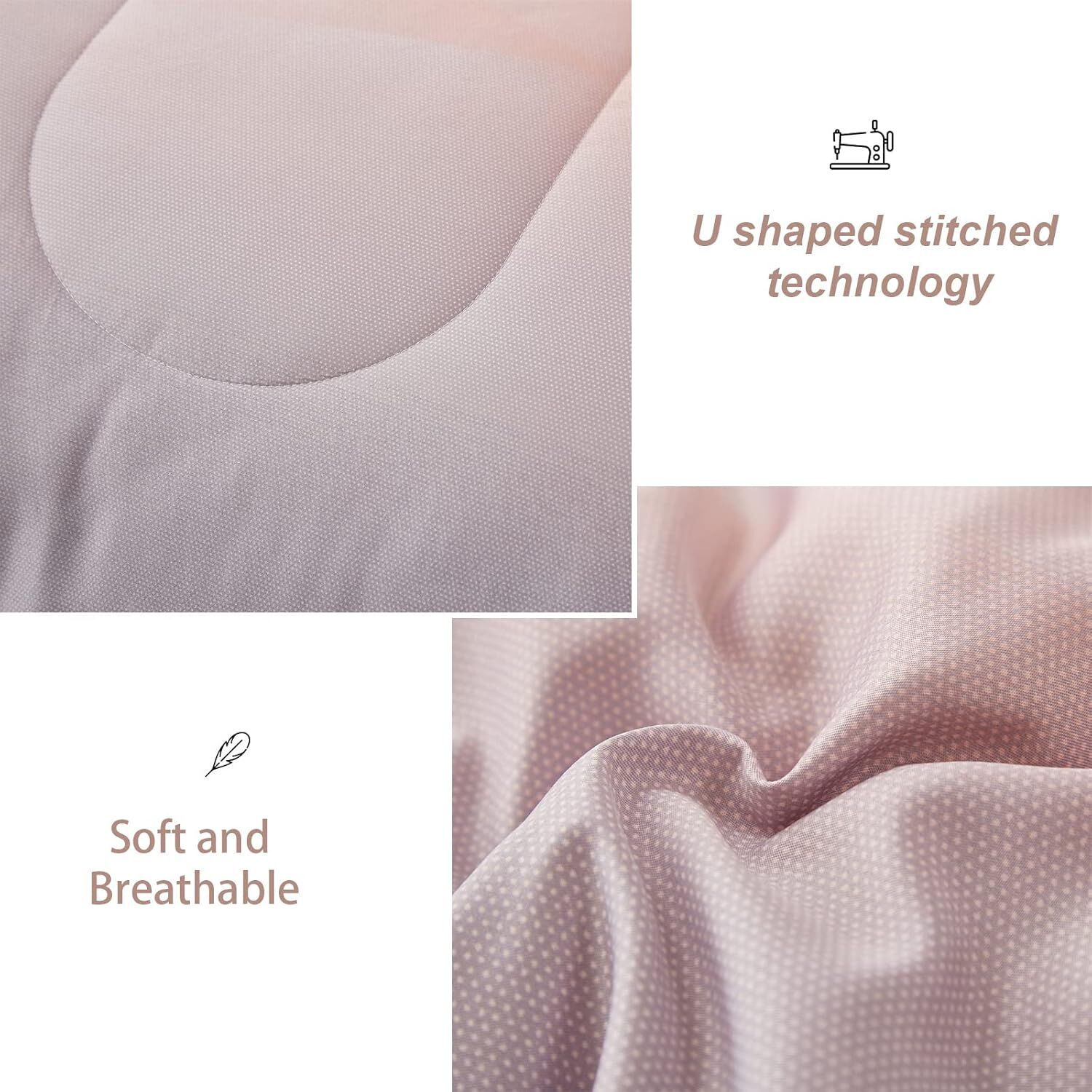 Girls Comforter Set, King Size, Ombre Blue Pink Rainbow 3-Piece Bedding Collection Price