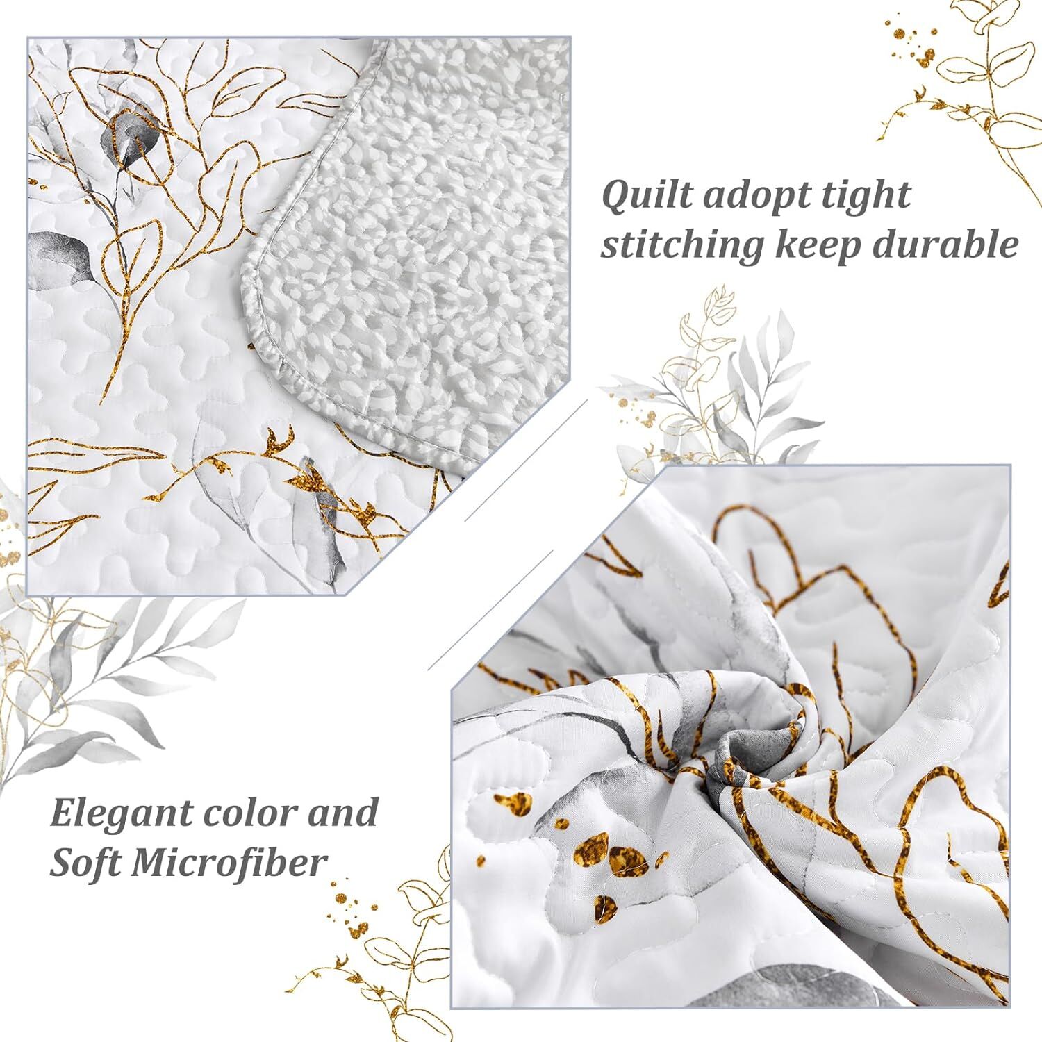 Breathtaking Quilted Coverlet and Pillowcases Set: Transform Your Bedroom's Look - Queen size Price