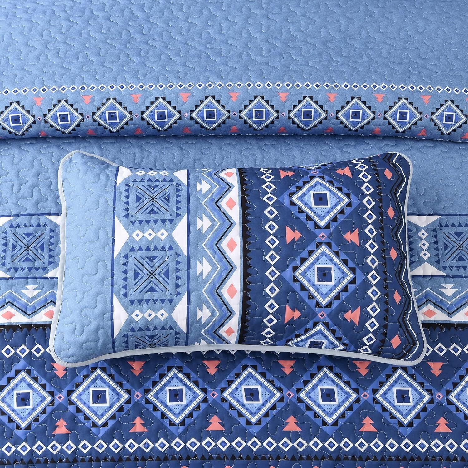 Nature Lover's Quilted bedspread and pillowcovers set: Inspired by the Outdoors - Queen size Price