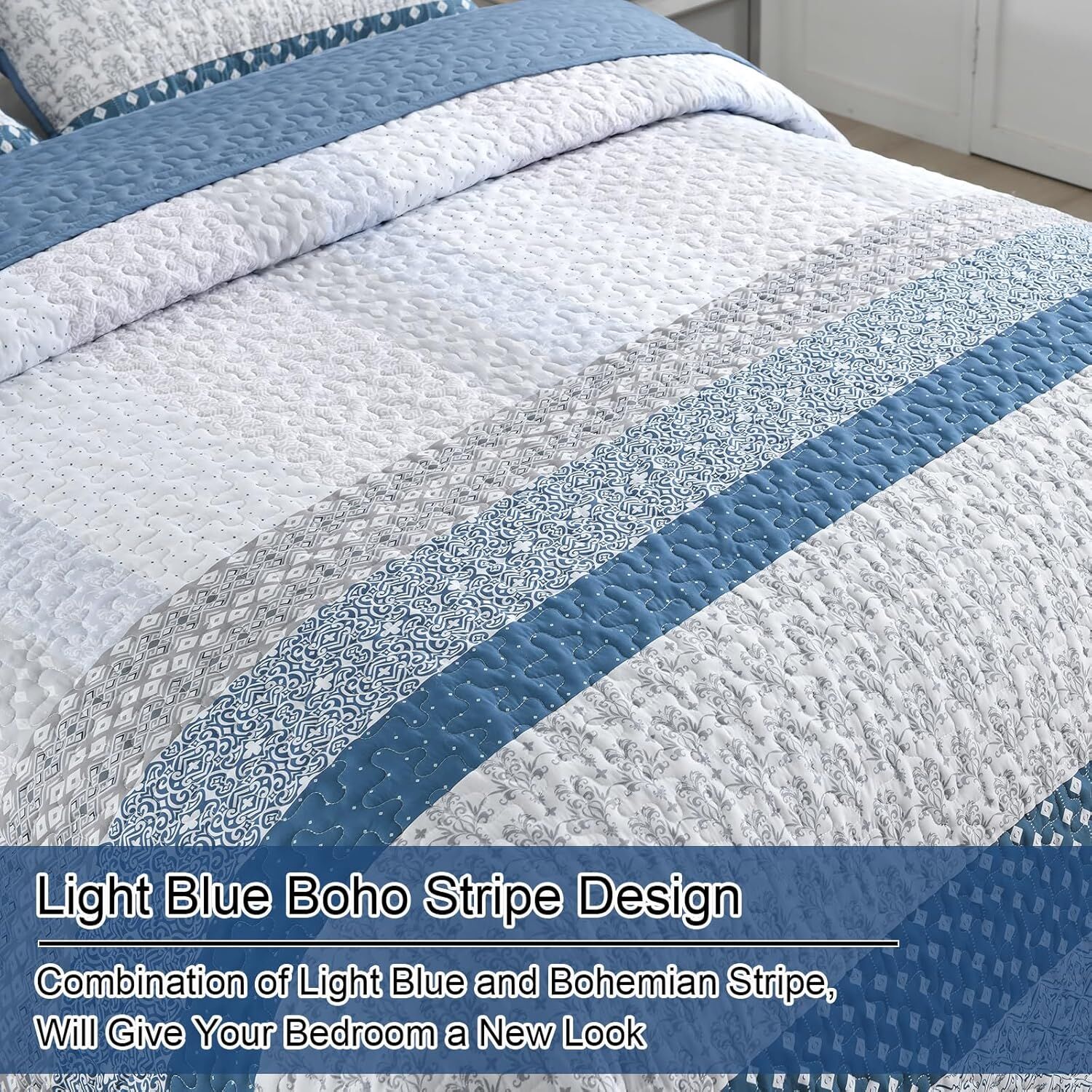 Dazzling Quilted bedspread and pillowcovers set: Add Sparkle to Your Space - Queen size Price