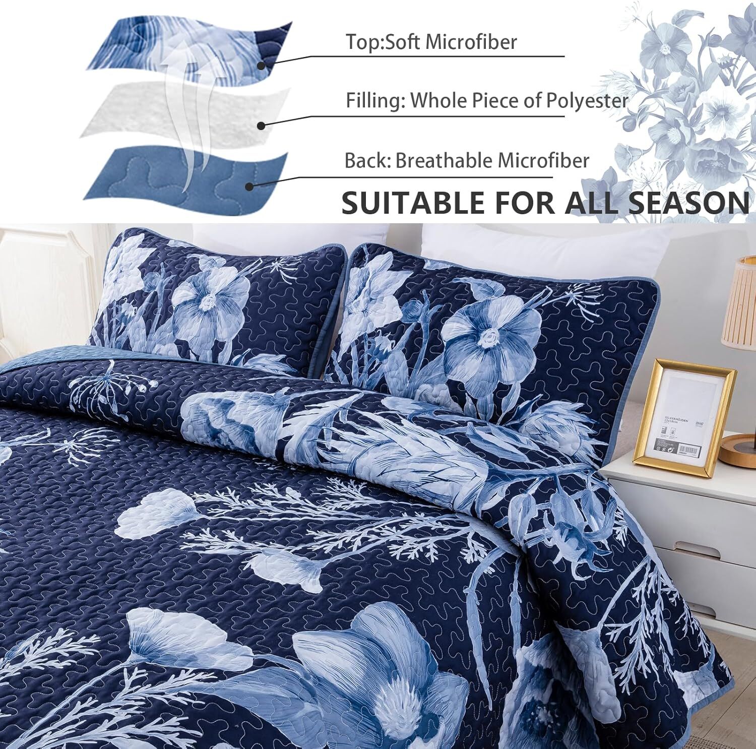 Vibrant Quilted coverlet and pillowcovers set: Eye Catching Design - Queen size Price