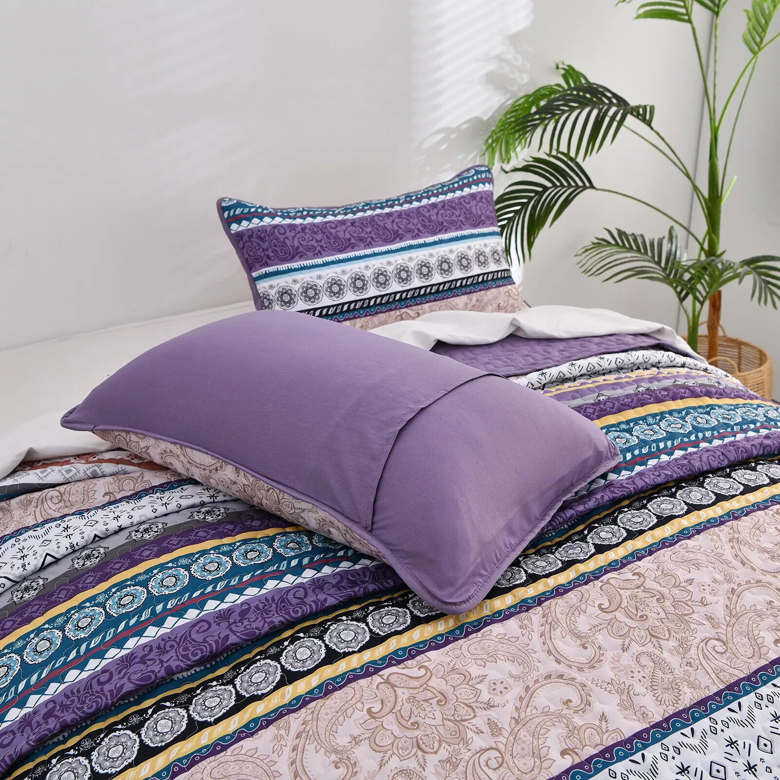 Hygge Quilted bedspread and pillowcovers set: Embrace Cozy Living - Queen size Price