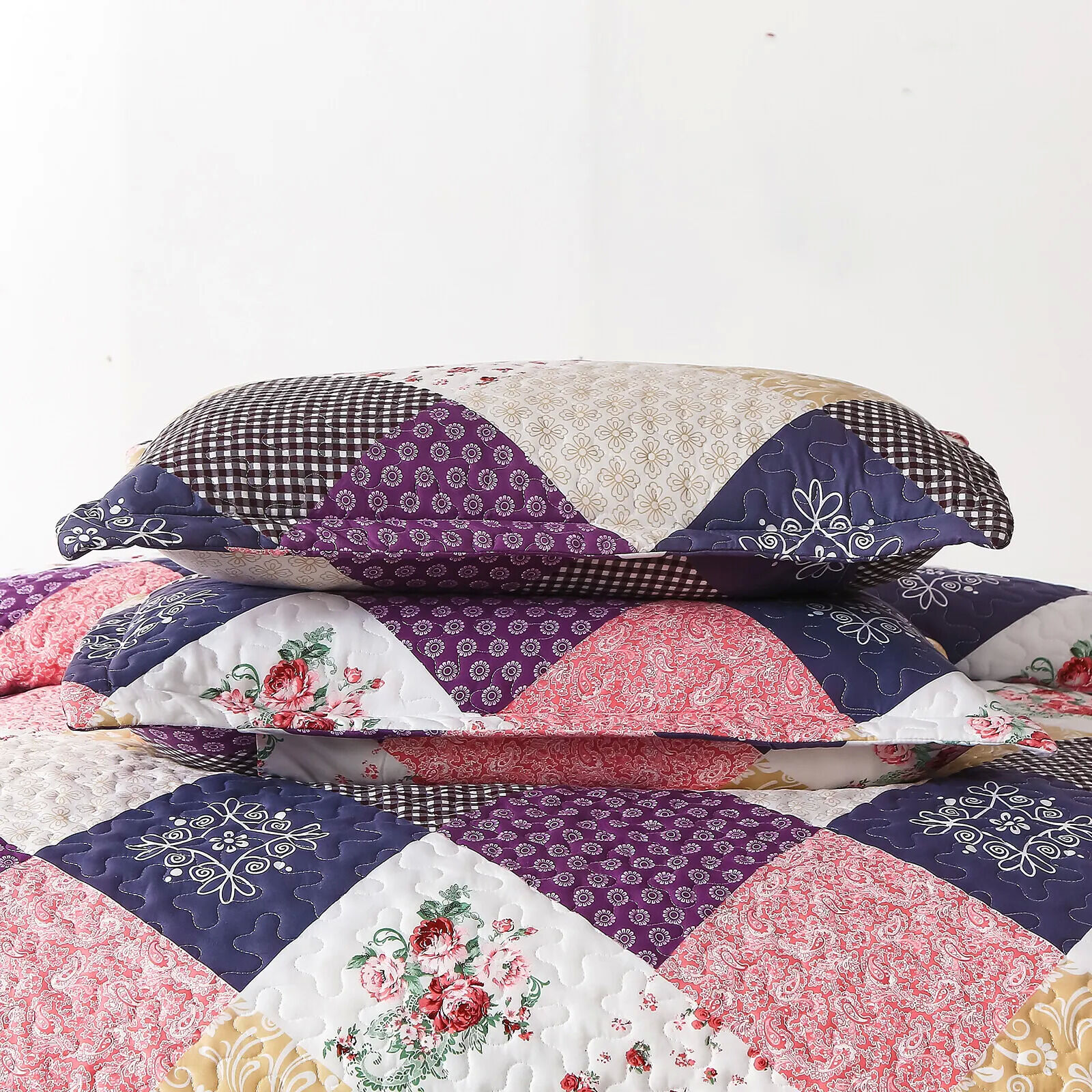 Intricate Quilted coverlet and pillowcovers set: Attention to Detail - Queen size Price