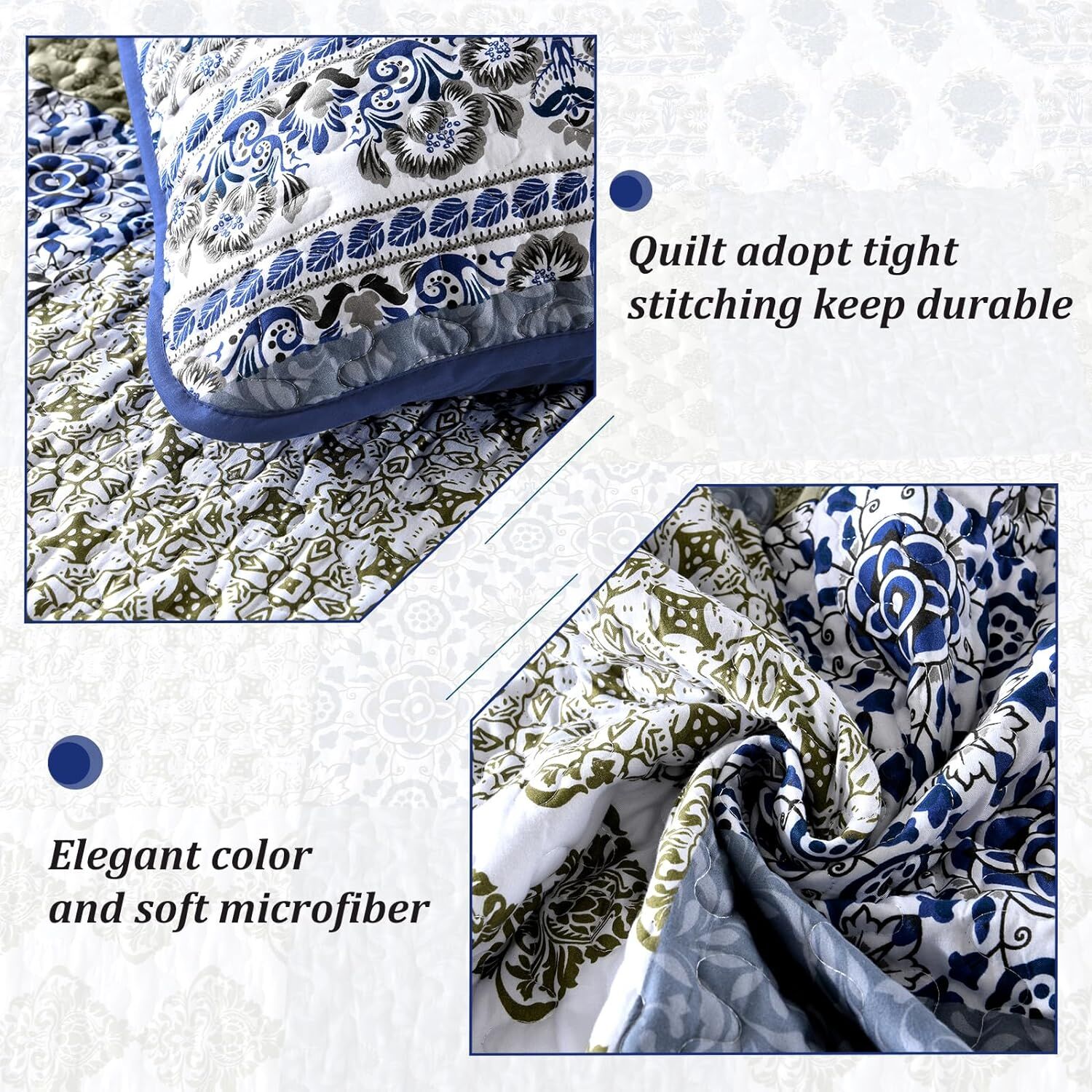 Gorgeous Quilted bedspread and pillowcovers set: Comfortable Elegance - Queen size Price