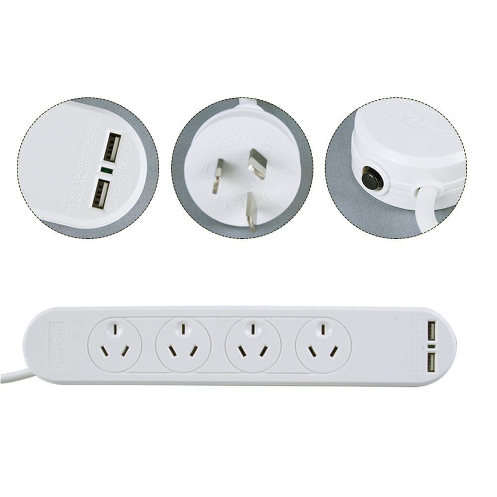 4 Outlet Powerboard With Surge Protection and Dual USB Charger Price
