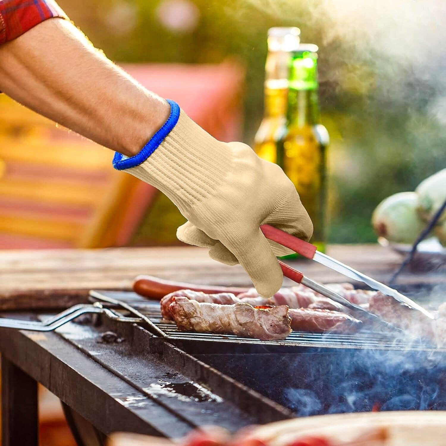 1 Pair 5 Finger Oven Mitt BBQ Grill Gloves Price