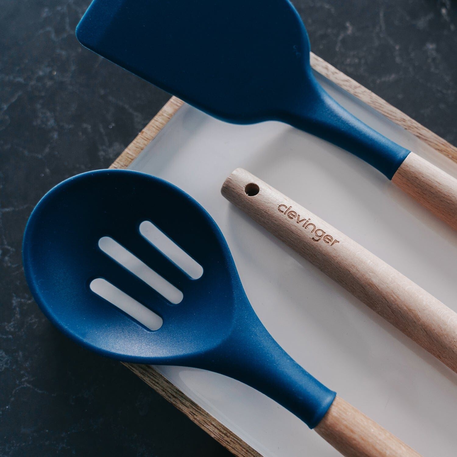 2pcs Beechwood & silicone slotted spoon navy Price