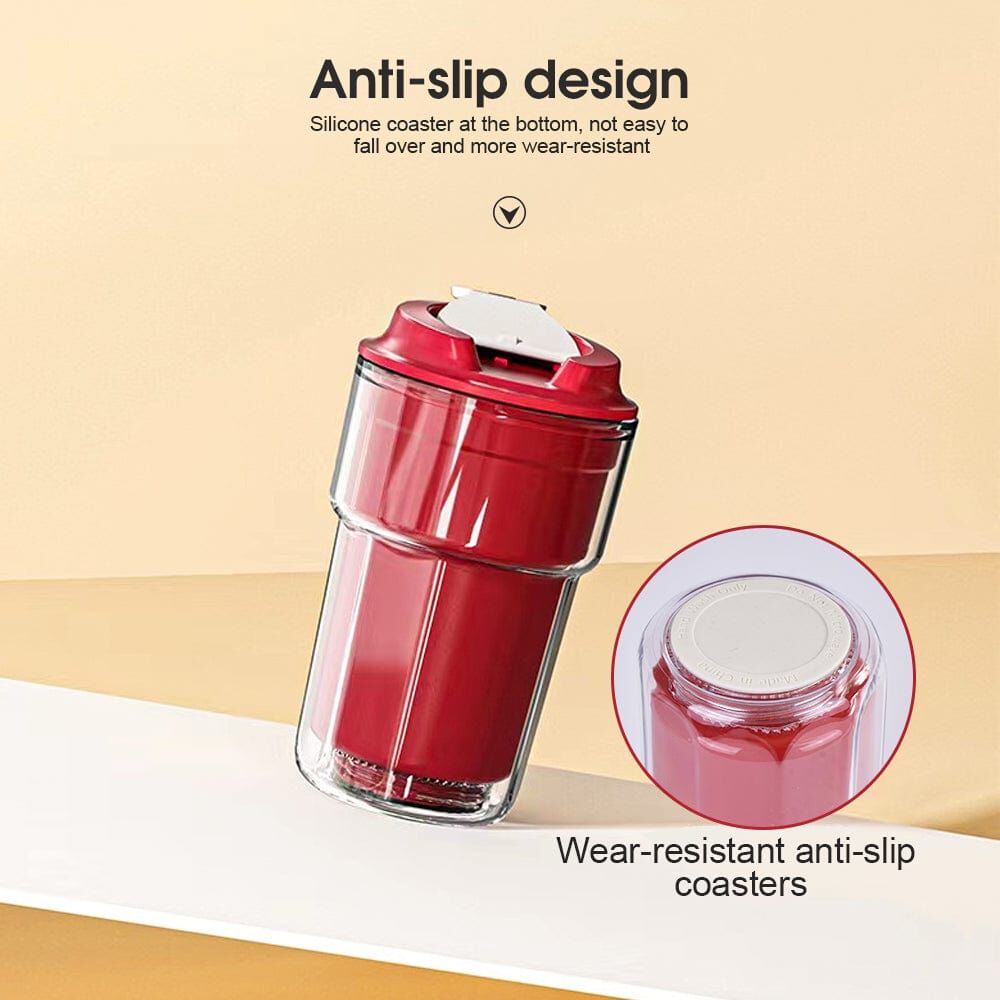 2PC 460ml Double wall insulated Coffee Cup Red AND Black Price