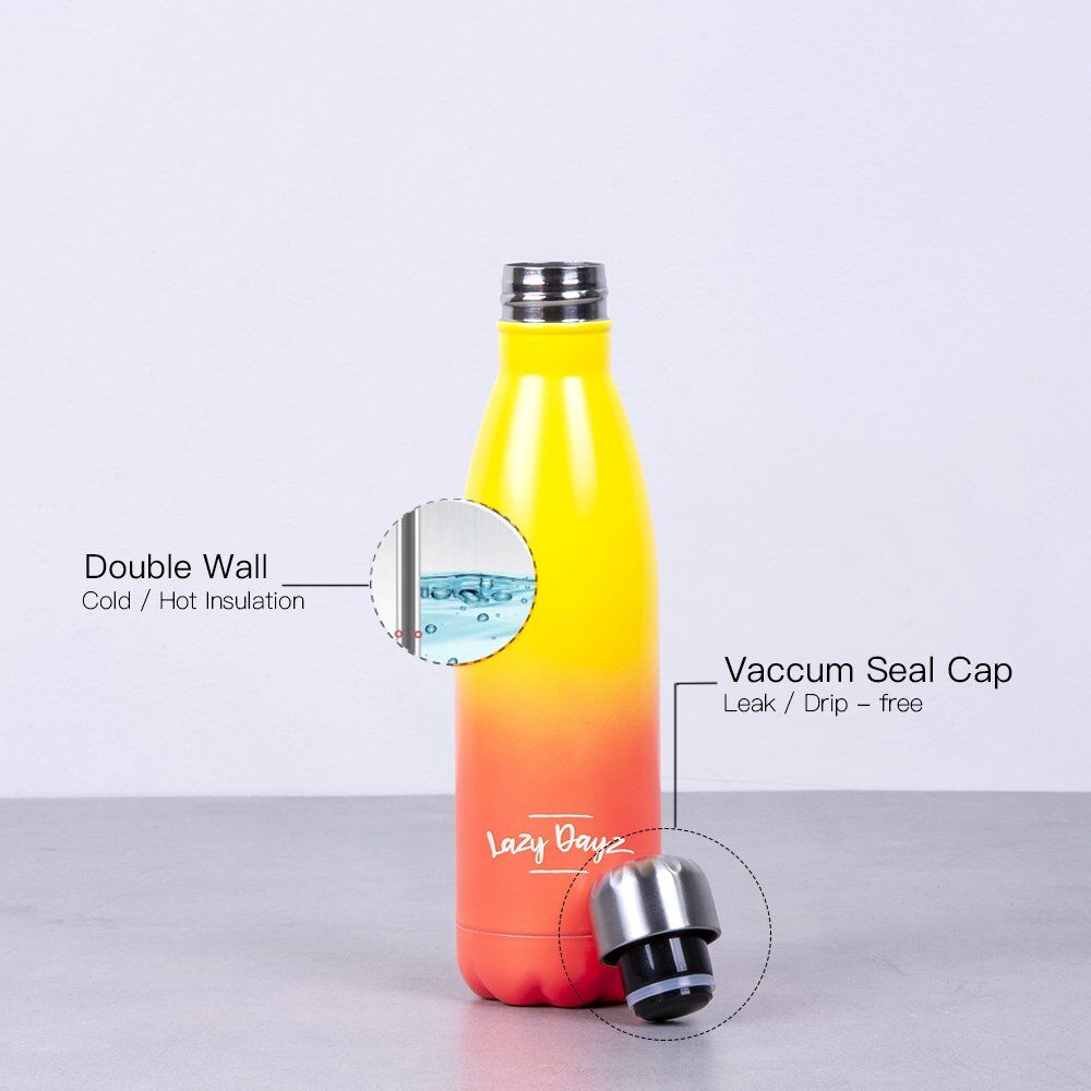 500ml Double Wall Stainless Steel Daily Drink Bottle - Yellow Price
